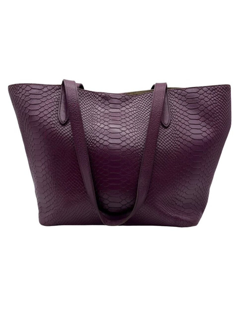 Gigi New York Plum Snake-Embossed FauxLeather Tote